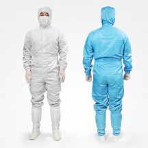 모자 부착 크린룸 무진 원피스 OP 방진복