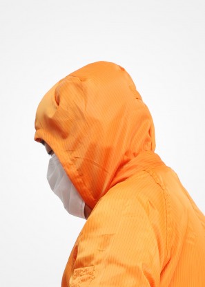 크린룸 모자 후드형 오렌지