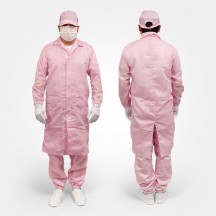 크린룸 ( 핑크 롱 가운 상의 ) 무진 제전 방진복 - 단품
